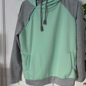Mint Green and Gray Hoodie